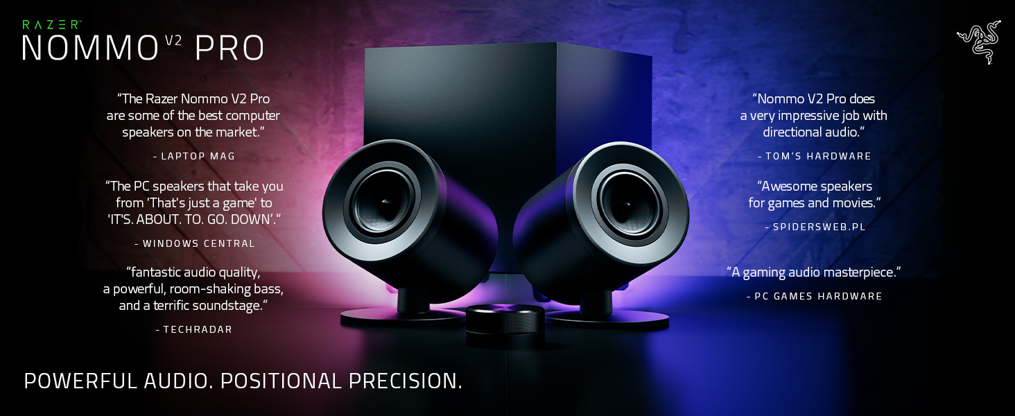 Amazon.com: Razer Nommo V2 Pro - 2.1 PC Gaming Speakers Wireless